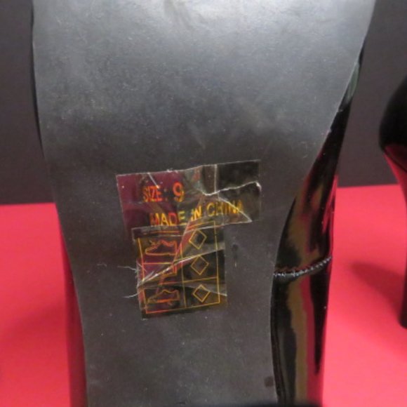 Leg Avenue Shoe Collection Heels Size 9 (Run Small 8) Black With Red Lined Trim - Picture 5 of 7